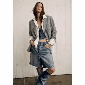 Roda Mens Gray 100% Virgin Wool Two Button Blazer Jacket Made in Italy Size 48